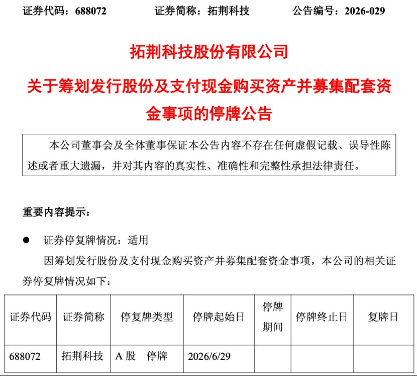 5倍半导体大牛股宣布停牌